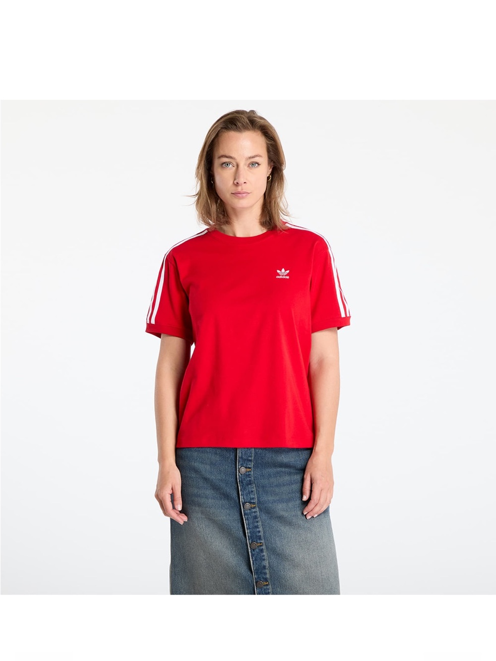 Adidas Adicolor 3-Stripes Red Short Sleeve Tee Women’s Small